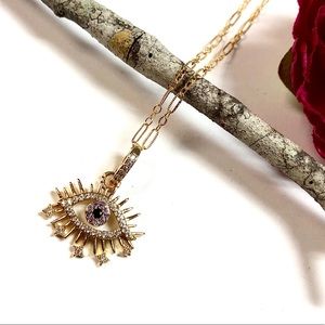 Evil Eye Necklace, Hamsa, Protection, Minimalist